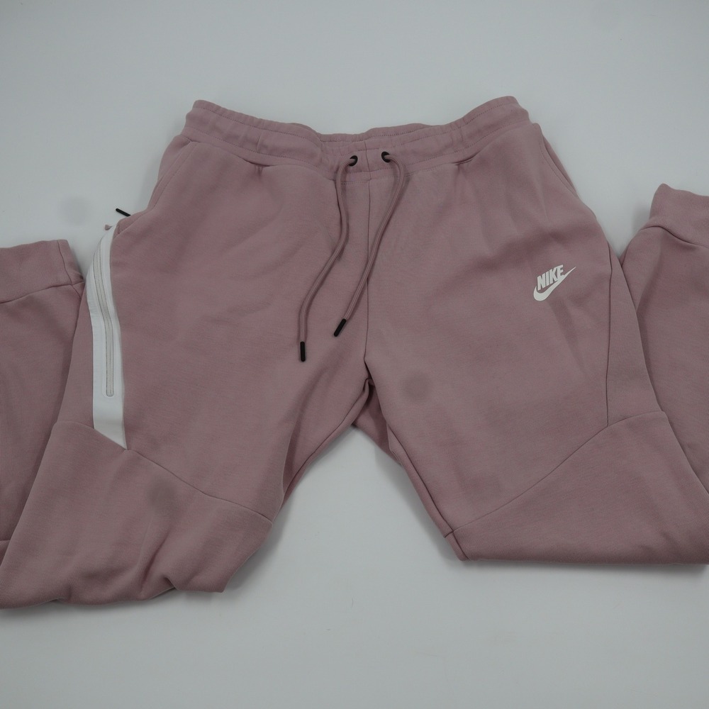 Nike Tech Fleece Joggers Womens Medium Dust Pink Tapered Sweatpants 805162-516